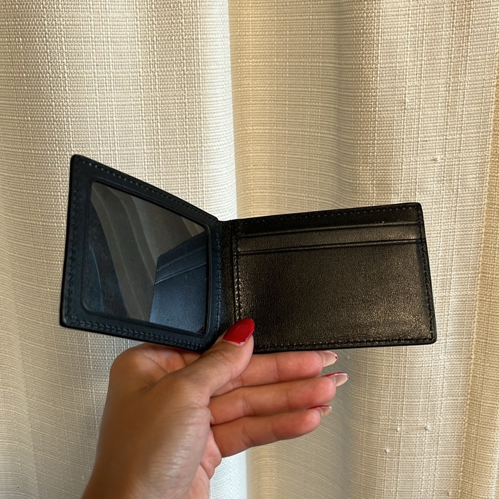 Coach Black Embossed Signature Leather Card Case - Picture 2 of 4